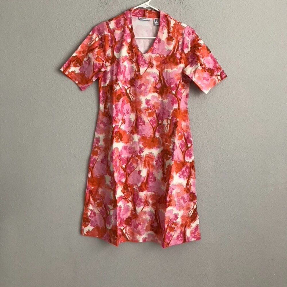 Isaac Mizrahi Reg V-Neck Swing Dress w/ Elbow Sleeves - Pink (Sz XXS) a484511